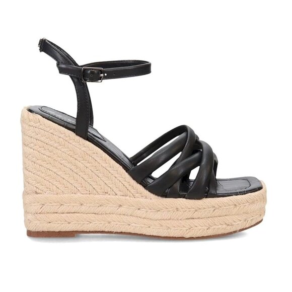 Circus by Sam Edelman Black Irene Wedge Sandals Size 9.5 New - Picture 3 of 5